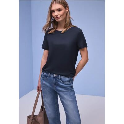 Street One Kurzarm Longshirt mit Rundhals - Blau - Damen Street One Kurzarm Longshirt mit Rundhals - Blau - Damen
