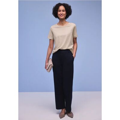 Street One Kurzarm Longshirt mit Rundhals - Beige - Damen Street One Kurzarm Longshirt mit Rundhals - Beige - Damen