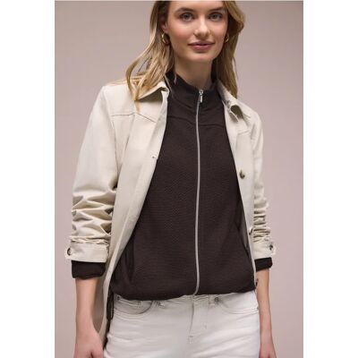 Street One Langarm Jacke mit Turtle Neck - Braun - Damen Street One Langarm Jacke mit Turtle Neck - Braun - Damen