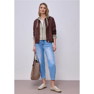 Street One Langarm Jacke mit Kapuze und Zipper - Beige - Damen Street One Langarm Jacke mit Kapuze und Zipper - Beige - Damen