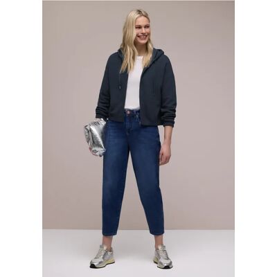 Street One Langarm Jacke mit Kapuze und Zipper - Blau - Damen Street One Langarm Jacke mit Kapuze und Zipper - Blau - Damen