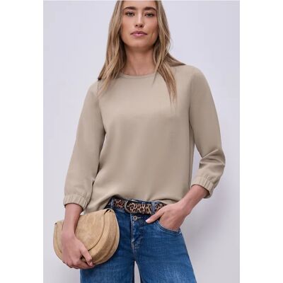 Street One 3/4-Arm Shirt im Silk-Look - Beige - Damen Street One 3/4-Arm Shirt im Silk-Look - Beige - Damen
