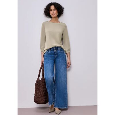 Street One 3/4-Arm Shirt im Silk-Look - Beige - Damen Street One 3/4-Arm Shirt im Silk-Look - Beige - Damen