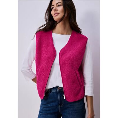 Street One Weste mit V-Neck aus Teddy-Material - Pink - Damen Street One Weste mit V-Neck aus Teddy-Material - Pink - Damen