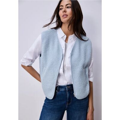 Street One Weste mit V-Neck aus Teddy-Material - Blau - Damen Street One Weste mit V-Neck aus Teddy-Material - Blau - Damen