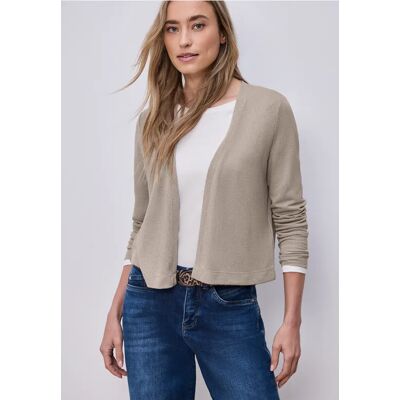 Street One Langarm Jacke im Strick-Look - Beige - Damen Street One Langarm Jacke im Strick-Look - Beige - Damen