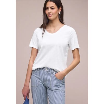 Street One Basic T-Shirt aus Jersey - Weiß - Damen Street One Basic T-Shirt aus Jersey - Weiß - Damen