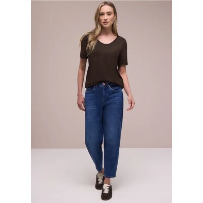 Street One Basic T-Shirt aus Jersey - Braun - Damen Street One Basic T-Shirt aus Jersey - Braun - Damen