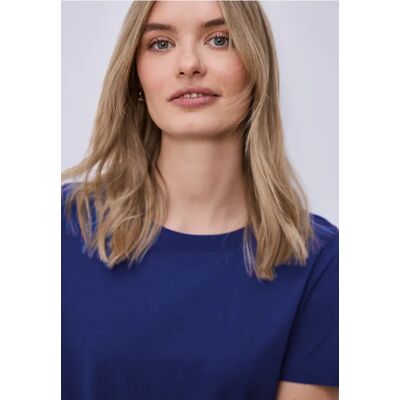 Street One Basic T-Shirt aus Jersey - Blau - Damen Street One Basic T-Shirt aus Jersey - Blau - Damen