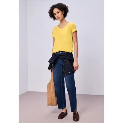 Street One Basic T-Shirt aus Jersey - Gelb - Damen Street One Basic T-Shirt aus Jersey - Gelb - Damen
