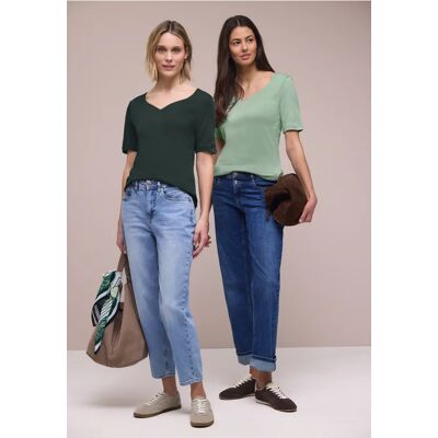 Street One T-Shirts mit Herzausschnitt im 2er-Pack - Multicolour Grün - Damen Street One T-Shirts mit Herzausschnitt im 2er-Pack - Multicolour Grün - Damen