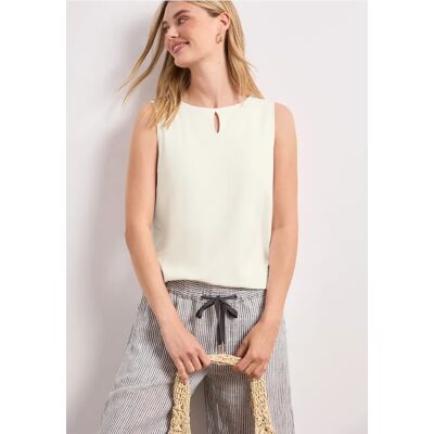 Street One Top mit Rundhals und Cut-Out-Detail - Weiß - Damen Street One Top mit Rundhals und Cut-Out-Detail - Weiß - Damen