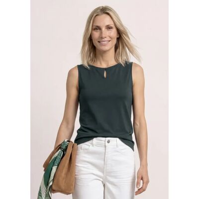 Street One Top mit Rundhals und Cut-Out-Detail - Grün - Damen Street One Top mit Rundhals und Cut-Out-Detail - Grün - Damen