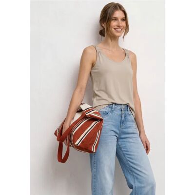 Street One Top mit V-Neck und Knotendetail - Beige - Damen Street One Top mit V-Neck und Knotendetail - Beige - Damen