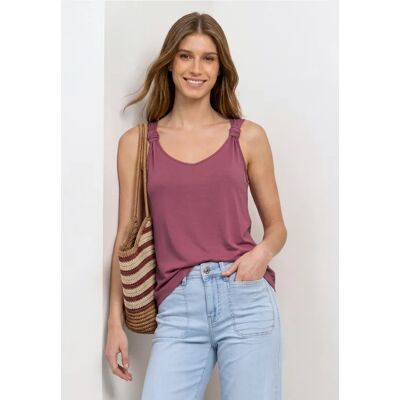 Street One Top mit V-Neck und Knotendetail - Rosa - Damen Street One Top mit V-Neck und Knotendetail - Rosa - Damen