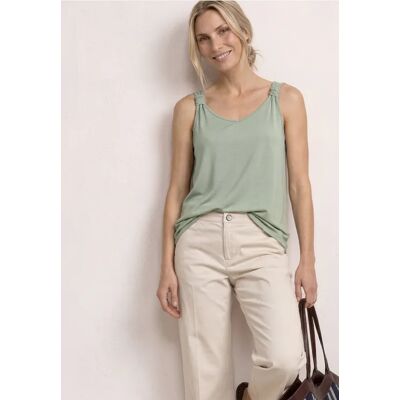 Street One Top mit V-Neck und Knotendetail - Grün - Damen Street One Top mit V-Neck und Knotendetail - Grün - Damen