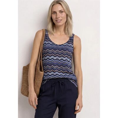 Street One Top mit V-Neck und Knotendetail - Blau - Damen Street One Top mit V-Neck und Knotendetail - Blau - Damen