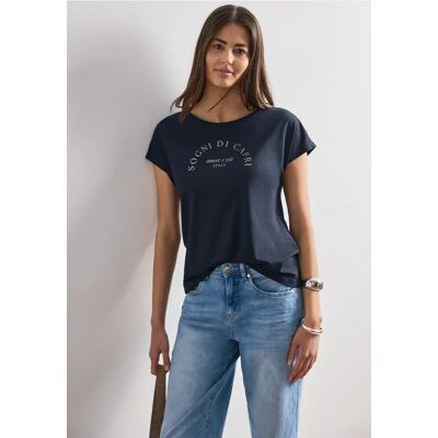 Street One Dropped Shoulder Shirt mit Rundhals - Blau - Damen Street One Dropped Shoulder Shirt mit Rundhals - Blau - Damen