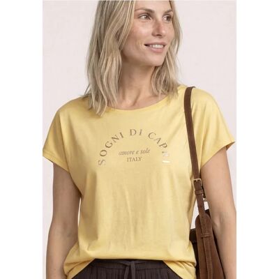 Street One Dropped Shoulder Shirt mit Rundhals - Gelb - Damen Street One Dropped Shoulder Shirt mit Rundhals - Gelb - Damen