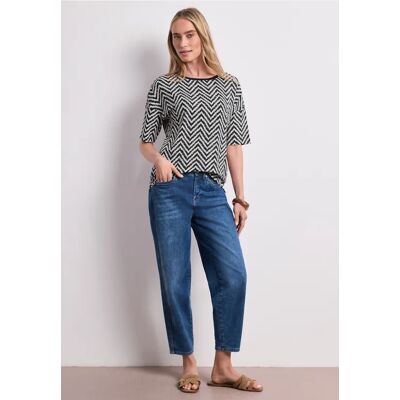 Street One T-Shirt mit Rundhals und All-over-Print - Blau - Damen Street One T-Shirt mit Rundhals und All-over-Print - Blau - Damen
