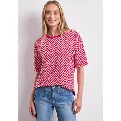 Street One T-Shirt mit Rundhals und All-over-Print - Rot - Damen Street One T-Shirt mit Rundhals und All-over-Print - Rot - Damen