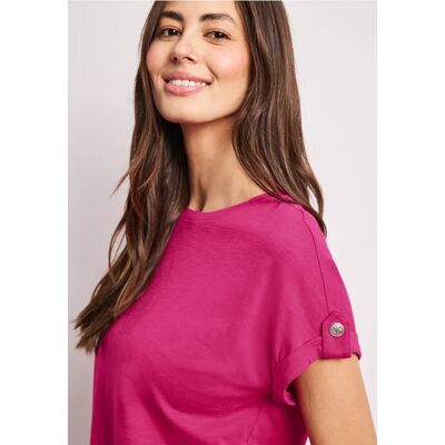 Street One T-Shirt mit Rundhals und Knopfdetails - Pink - Damen Street One T-Shirt mit Rundhals und Knopfdetails - Pink - Damen