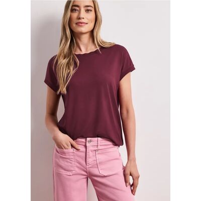 Street One T-Shirt mit Rundhals und Deko-Tape - Rot - Damen Street One T-Shirt mit Rundhals und Deko-Tape - Rot - Damen
