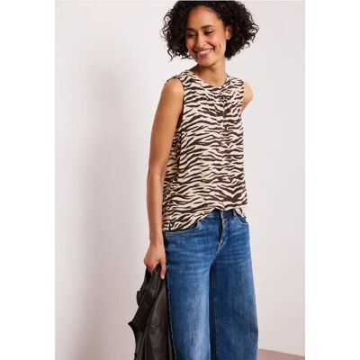 Street One Top mit Rundhals und Print - Braun - Damen Street One Top mit Rundhals und Print - Braun - Damen