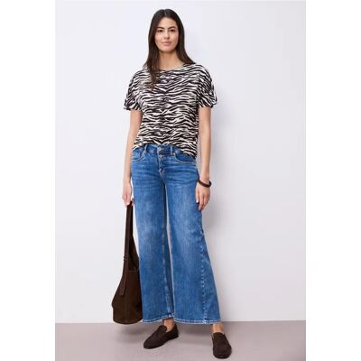 Street One Kurzarm Shirt mit Rundhals und Print - Braun - Damen Street One Kurzarm Shirt mit Rundhals und Print - Braun - Damen