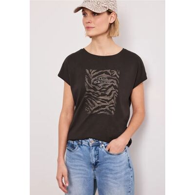 Street One Dropped Shoulder Shirt mit Frontprint - Braun - Damen Street One Dropped Shoulder Shirt mit Frontprint - Braun - Damen