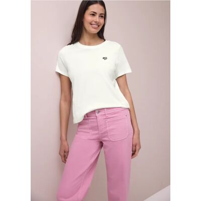 Street One T-Shirt mit Rundhals und Herzdetail - Weiß - Damen Street One T-Shirt mit Rundhals und Herzdetail - Weiß - Damen
