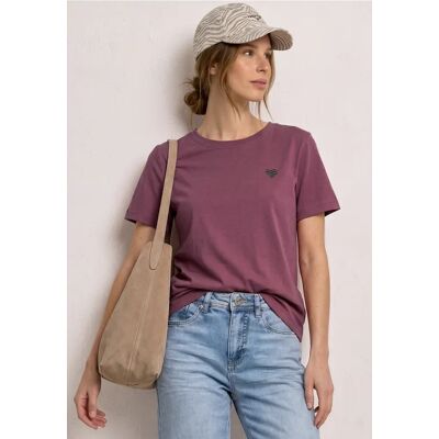 Street One T-Shirt mit Rundhals und Herzdetail - Rosa - Damen Street One T-Shirt mit Rundhals und Herzdetail - Rosa - Damen