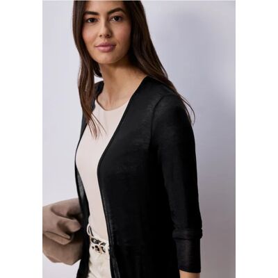 Street One Langarm Jacke in offener Passform - Schwarz - Damen Street One Langarm Jacke in offener Passform - Schwarz - Damen