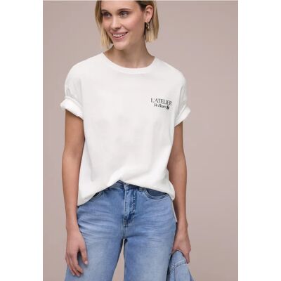 Street One T-Shirt mit Rundhals und Backprint - Weiß - Damen Street One T-Shirt mit Rundhals und Backprint - Weiß - Damen