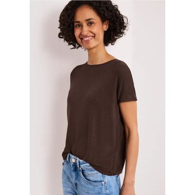 Street One Kurzarm Shirt mit U-Boot-Ausschnitt - Braun - Damen Street One Kurzarm Shirt mit U-Boot-Ausschnitt - Braun - Damen