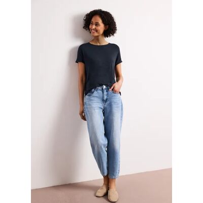 Street One Kurzarm Shirt mit U-Boot-Ausschnitt - Blau - Damen Street One Kurzarm Shirt mit U-Boot-Ausschnitt - Blau - Damen