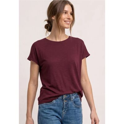 Street One Kurzarm Shirt mit U-Boot-Ausschnitt - Rot - Damen Street One Kurzarm Shirt mit U-Boot-Ausschnitt - Rot - Damen