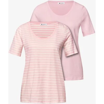 Street One T-Shirts mit rounded V-Neck im 2er-Pack - Rosa - Damen Street One T-Shirts mit rounded V-Neck im 2er-Pack - Rosa - Damen