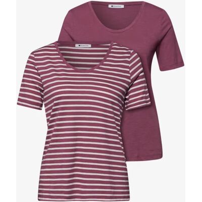 Street One T-Shirts mit rounded V-Neck im 2er-Pack - Rosa - Damen Street One T-Shirts mit rounded V-Neck im 2er-Pack - Rosa - Damen