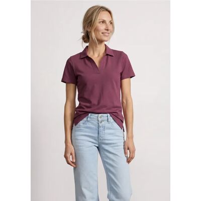 Street One Kurzarm Poloshirt mit Split Neck - Rosa - Damen Street One Kurzarm Poloshirt mit Split Neck - Rosa - Damen