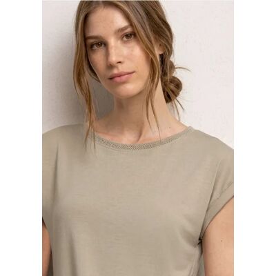 Street One T-Shirt mit Boatneck und Deko-Tape - Beige - Damen Street One T-Shirt mit Boatneck und Deko-Tape - Beige - Damen