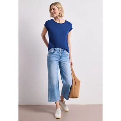 Street One T-Shirt mit Boatneck und Deko-Tape - Blau - Damen Street One T-Shirt mit Boatneck und Deko-Tape - Blau - Damen
