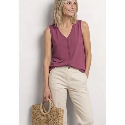 Street One Top mit V-Neck und Crochet-Tape - Rosa - Damen Street One Top mit V-Neck und Crochet-Tape - Rosa - Damen