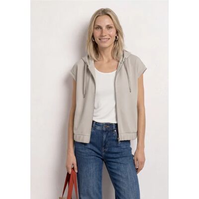 Street One Weste im Silk-Look mit Kapuze - Beige - Damen Street One Weste im Silk-Look mit Kapuze - Beige - Damen