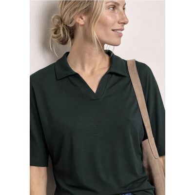 Street One Dropped Shoulder Poloshirt mit Elastikbund - Grün - Damen Street One Dropped Shoulder Poloshirt mit Elastikbund - Grün - Damen