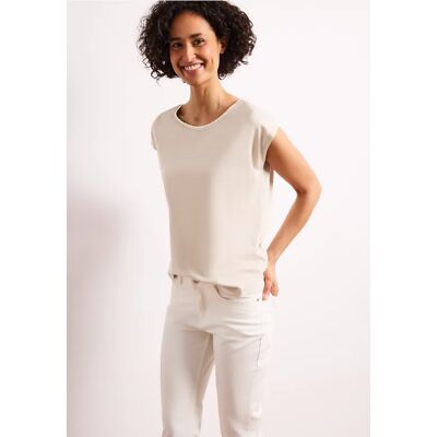 Street One Dropped Shoulder Shirt mit Deko-Tape - Beige - Damen Street One Dropped Shoulder Shirt mit Deko-Tape - Beige - Damen