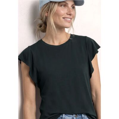 Street One Shirt mit Rundhals und Volantärmeln - Grün - Damen Street One Shirt mit Rundhals und Volantärmeln - Grün - Damen