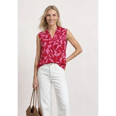 Street One Top mit Kragen und Strukturmix - Rot - Damen Street One Top mit Kragen und Strukturmix - Rot - Damen