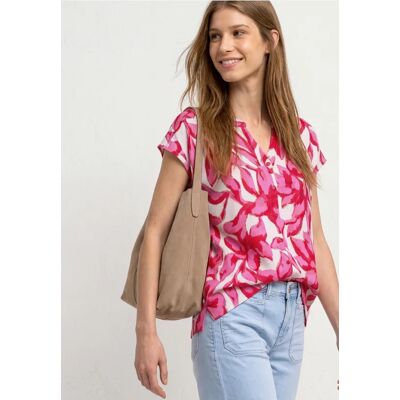 Street One Shirt mit Knopfleiste und Print - Weiß - Damen Street One Shirt mit Knopfleiste und Print - Weiß - Damen