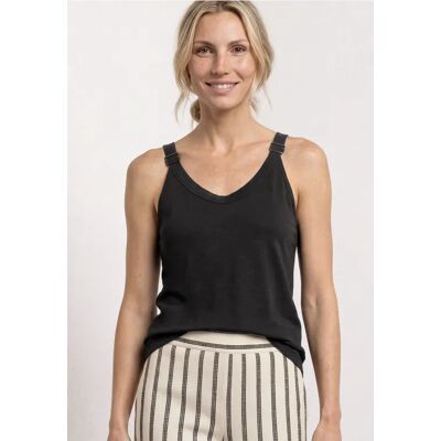 Street One Top mit V-Neck und Deko-Detail - Schwarz - Damen Street One Top mit V-Neck und Deko-Detail - Schwarz - Damen